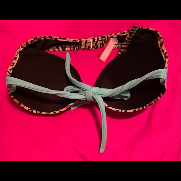 Victoria’s Secret Aqua & Leopard 🐆 halter & swim top separate - Picture 2 of 3